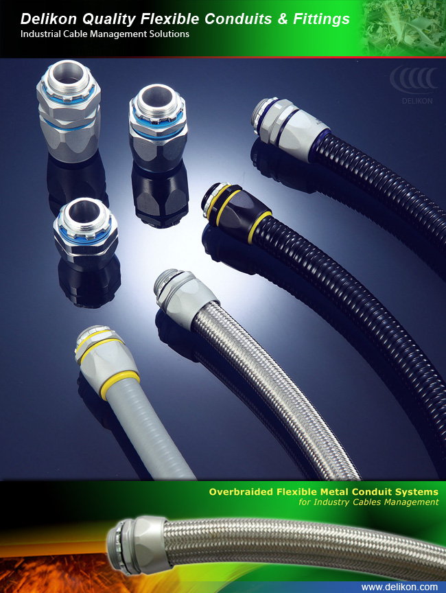 [CN] DELIKON automation control wiring flexible conduit connector,flexible conduit,flexible conduit fittings,DELIKON your professional electrical wiring solutio