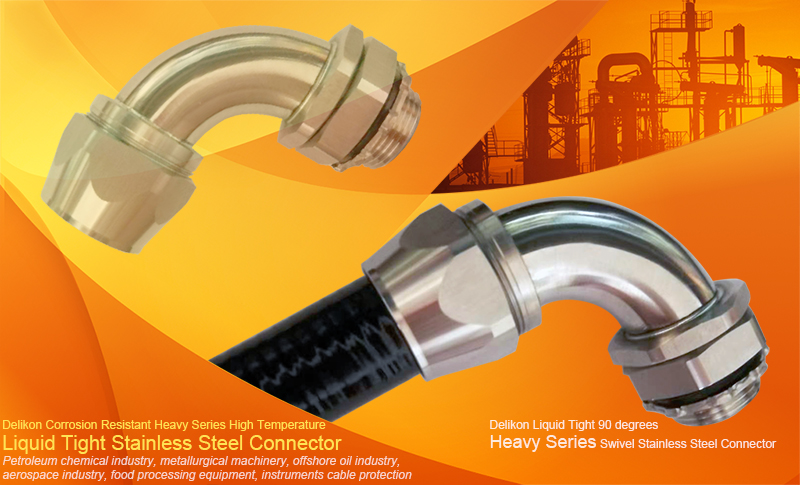[CN] Delikon high strength Liquid Tight high Temperature corrosion resistant Heavy Series Stainless Steel Connector,Delikon liquid tight swivel heavy series sta