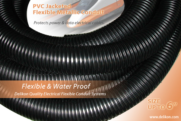 [CN] Delikon Automation wiring waterproof PVC jacketed metal Flexible Conduit,pvc jacketed flexible metal conduit for electrical wiring